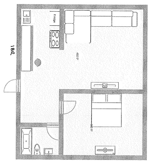 Lakewood Cliffs 1 Bedroom Floor Plan